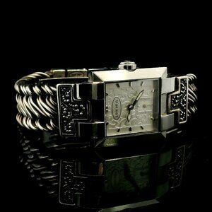 Lois Hill Sterling Silver Swiss Made Watch – Engraved Dial & Rope Bracelet